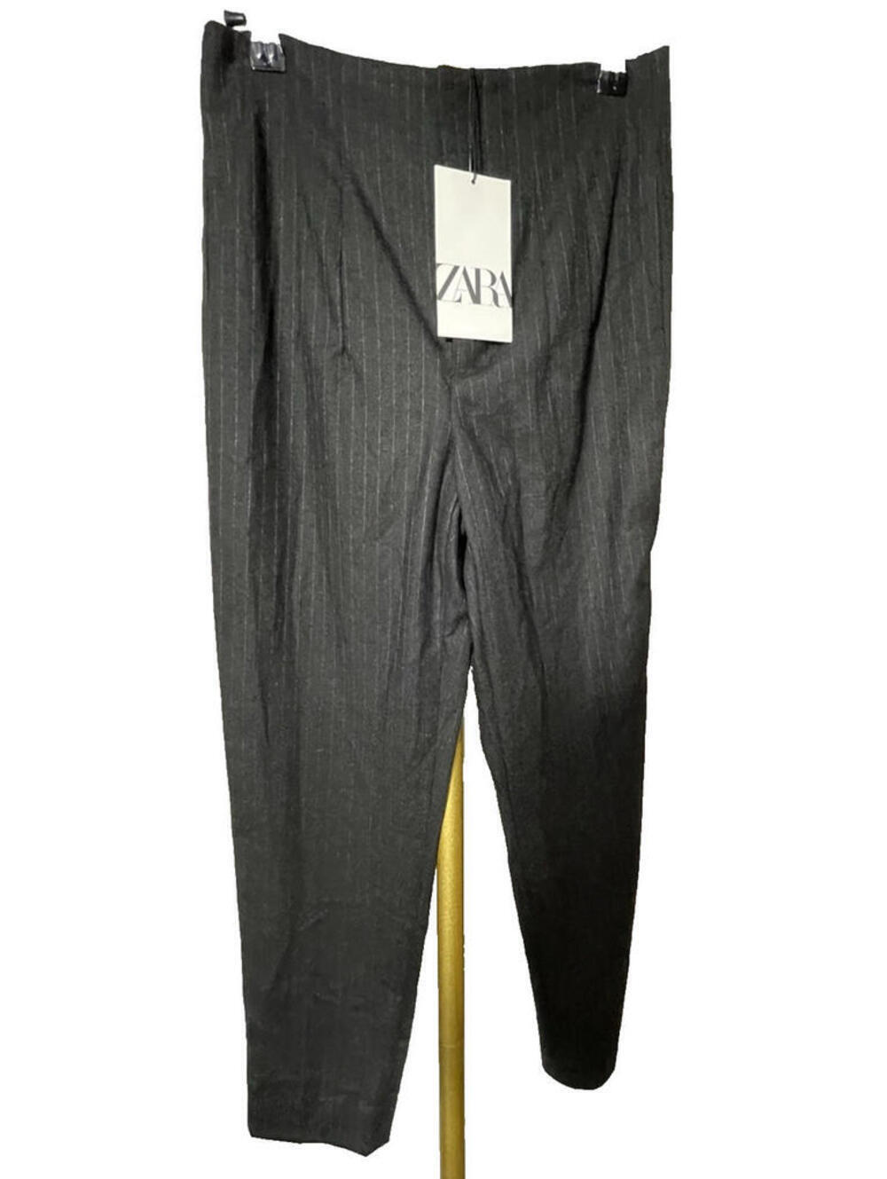 NWT Zara The Modern High-Rise Women's Gray Pinstripe Pants Sz 2 Office
